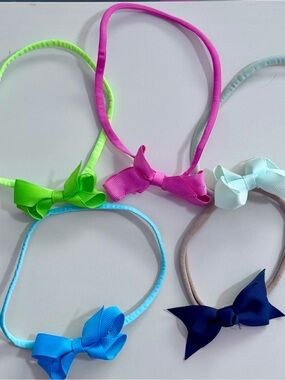 Baby Bow Headband Set - Bright Mixed Colors, Bundle of 5